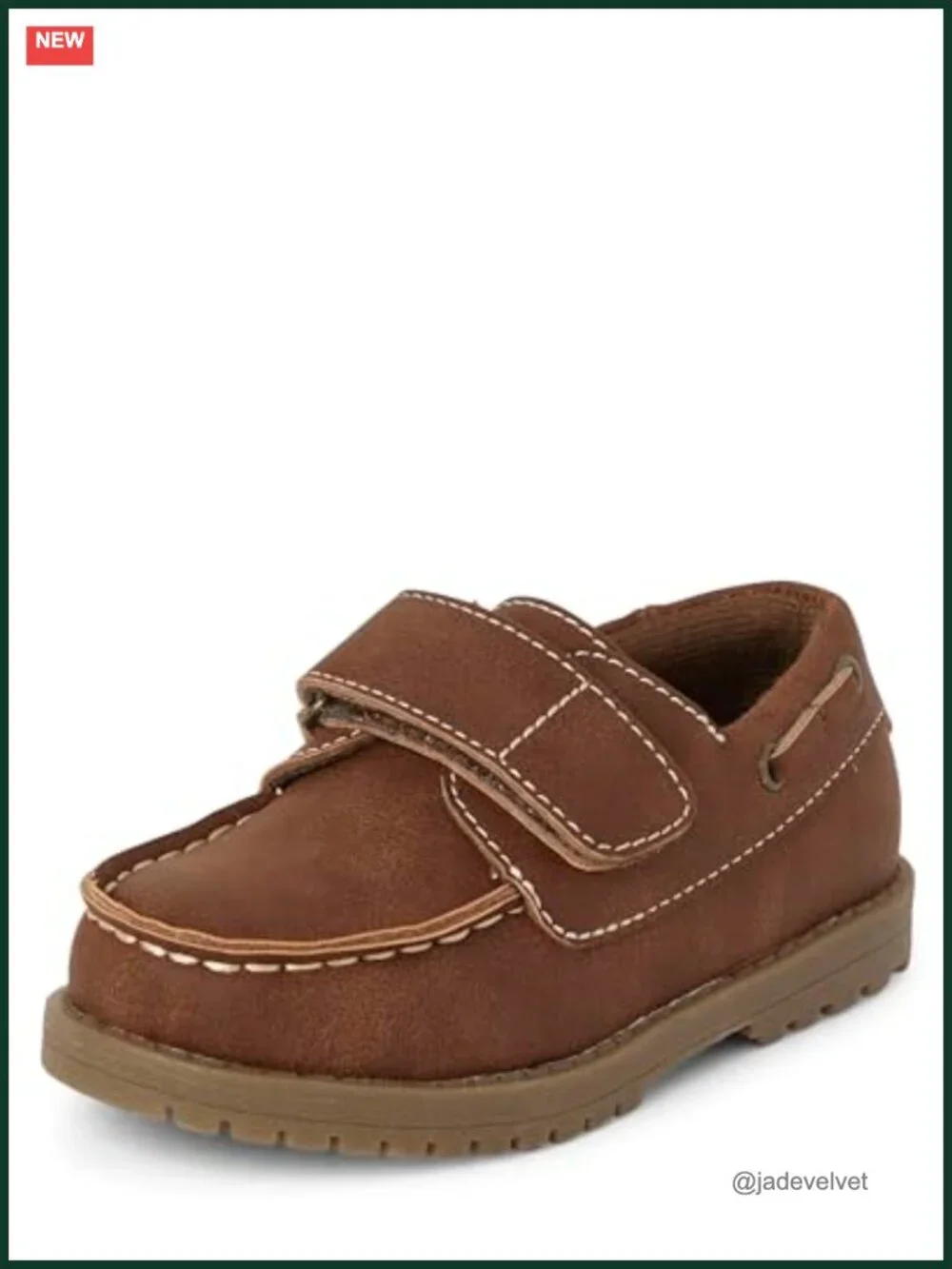 Faux Leather Slip-On Boat Shoes with Hook-and-Loop Closure